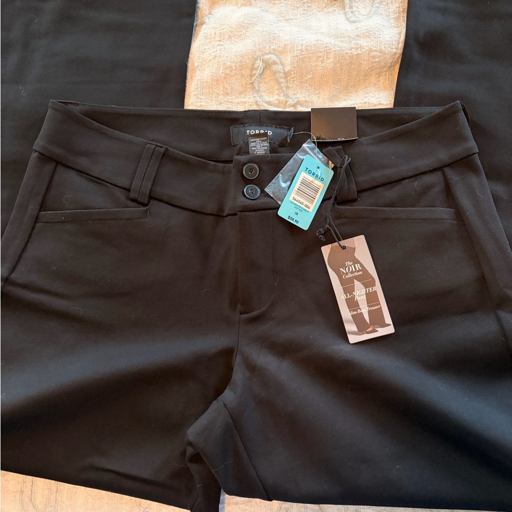 Torrid Black Button-Front Pants NWT